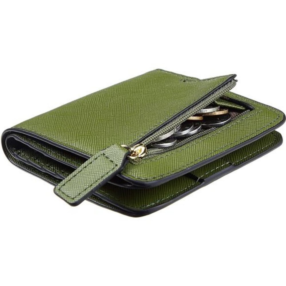 Womens Rfid Blocking Small Compact Bifold Luxury Genuine Leather Pocket Wallet